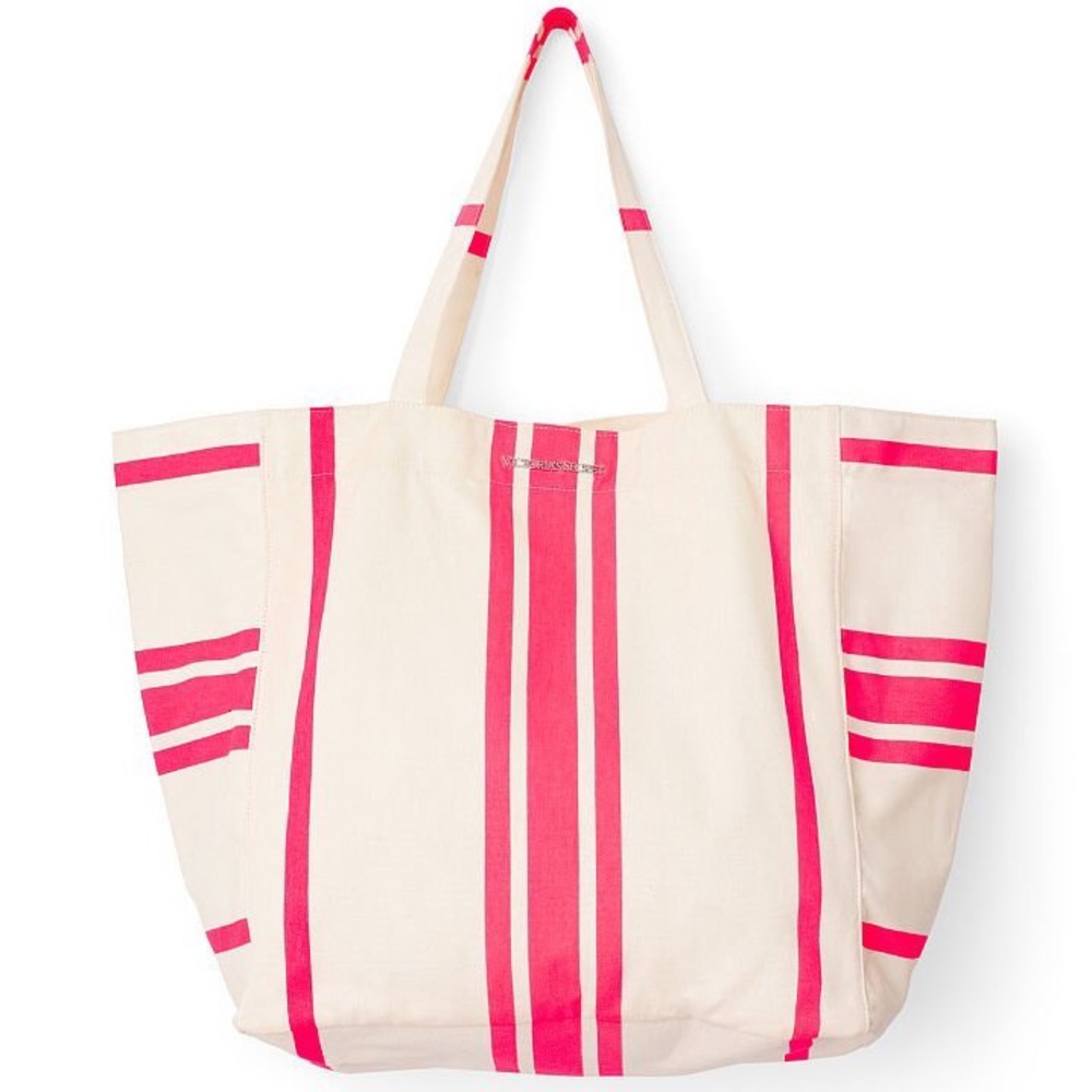 🆕😍 Victoria's secret striped canvas tote bag - Picture 3 of 6